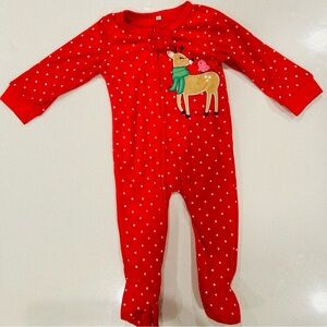 Brand new toddler’s red reindeer fleece onesie |  18-24 months